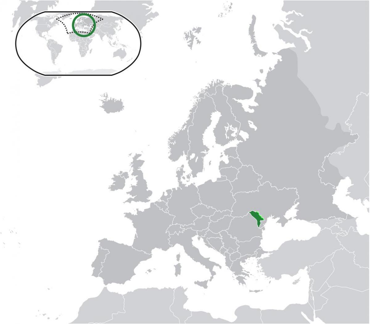 Yeri Moldova dünya xəritəsində